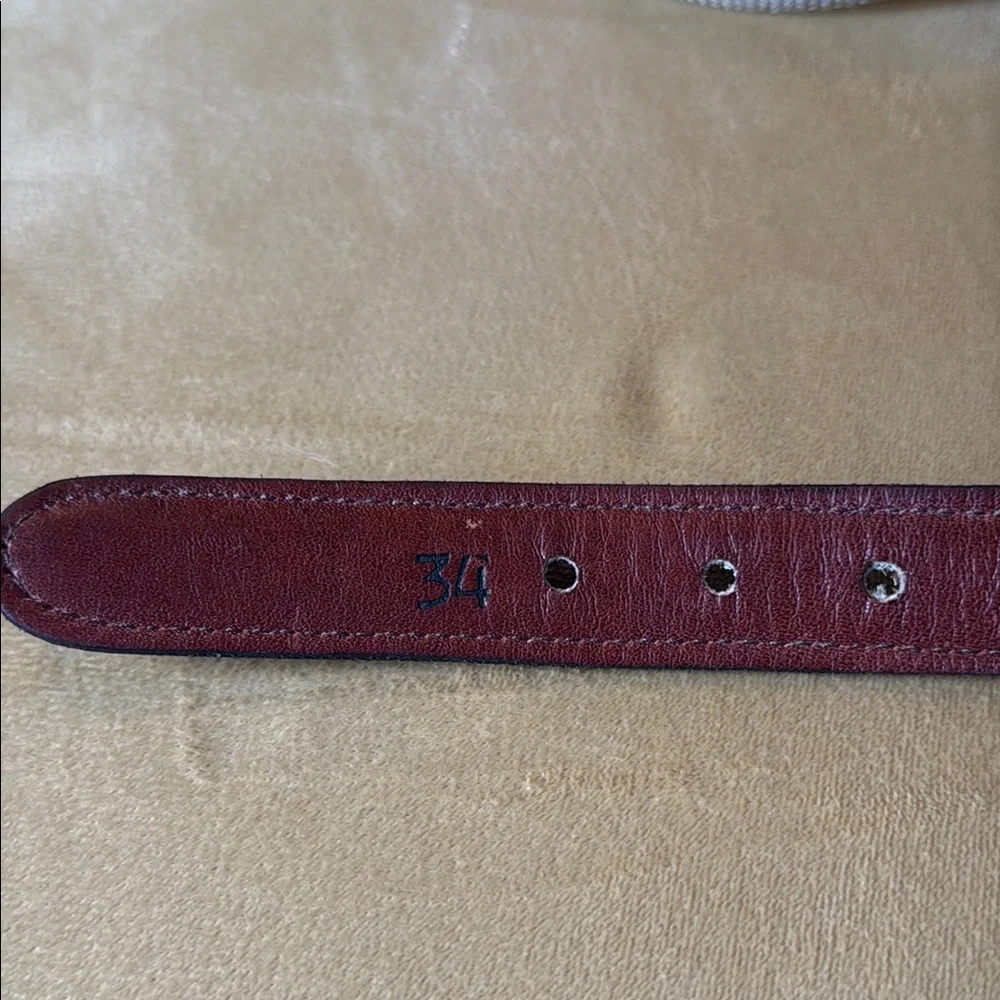 Brown and Tan Two-Tone Belt with Leather Trim